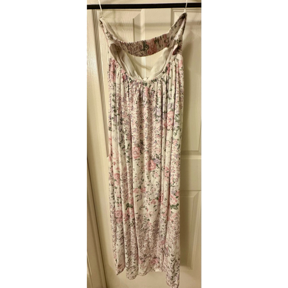 NWT HOLLISTER Floral Maxi Dress Size L White Pink - Picture 7 of 7